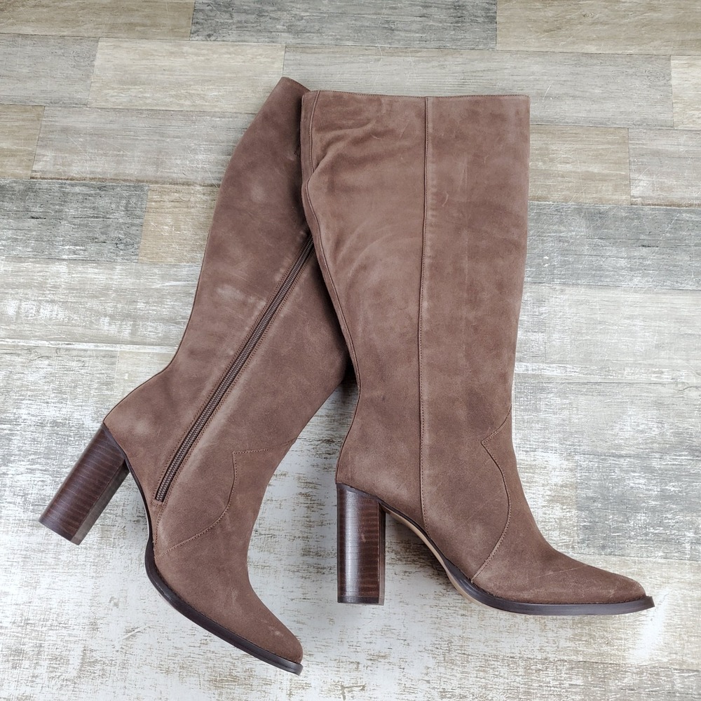 Vince Camuto Lecheya Womens Extra Wide Calf Knee High Boots Sz 9 W Suede Block